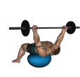 Barbell Press - Fitness Ball Reverse Wide